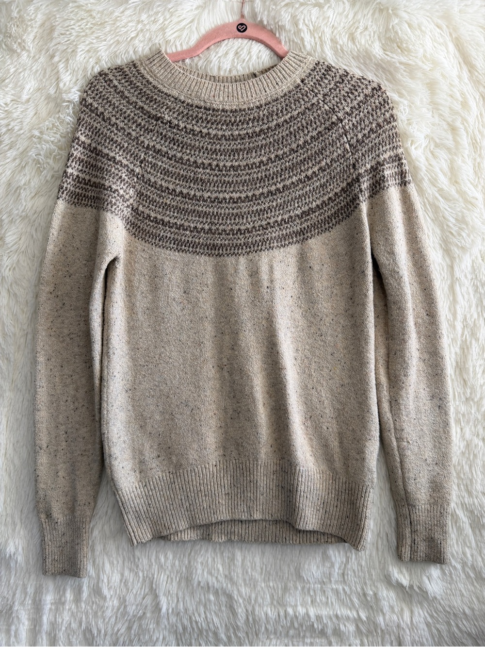 WindRiver Womens Fair Isle Knit Sweater Size M Cream Cabincore Gorpcore READ
